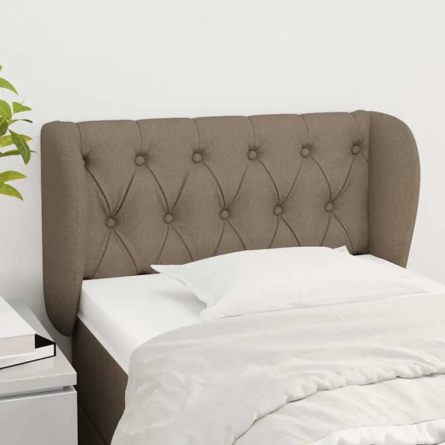 vidaXL Hoofdbord met randen 83x23x78/88 cm stof taupe