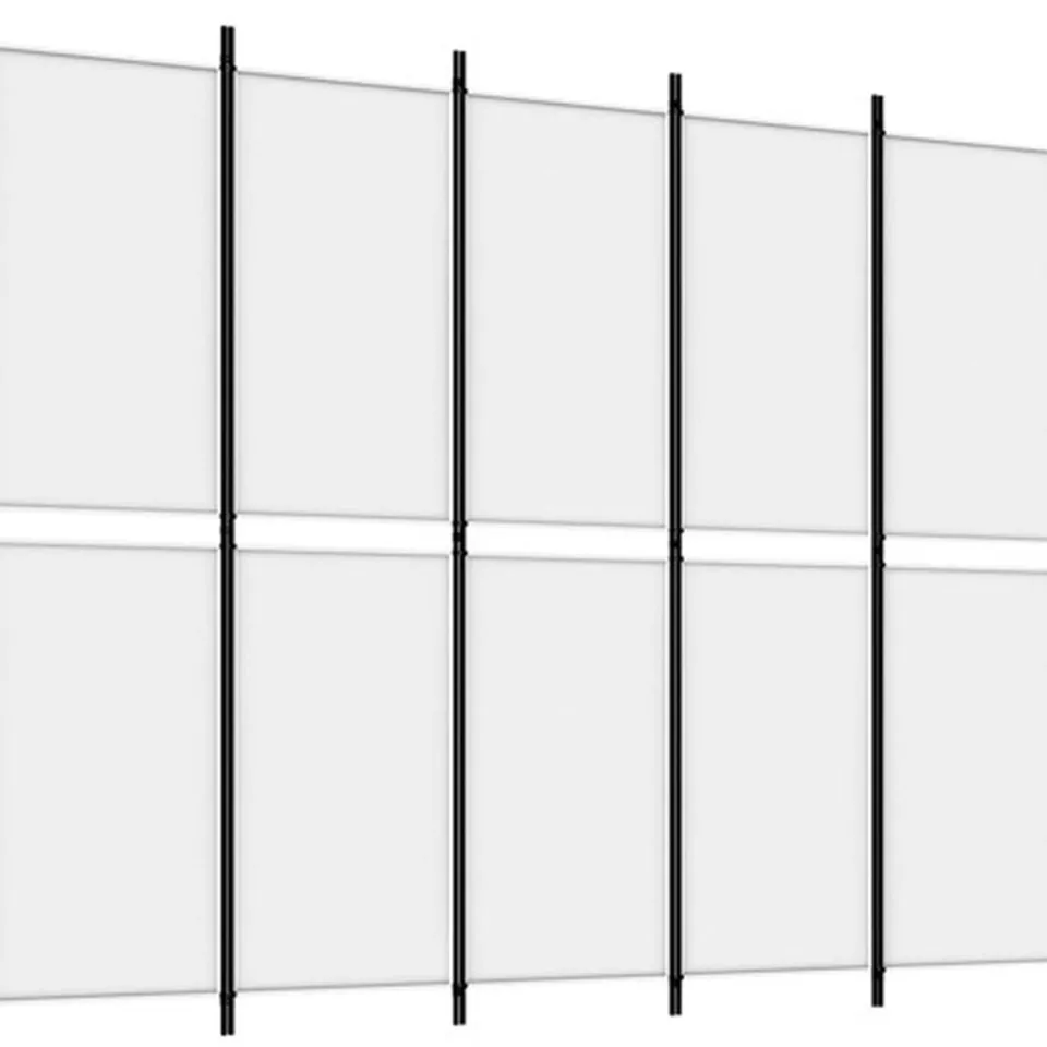 vidaXL Kamerscherm met 5 panelen 250x200 cm stof wit, foto 3