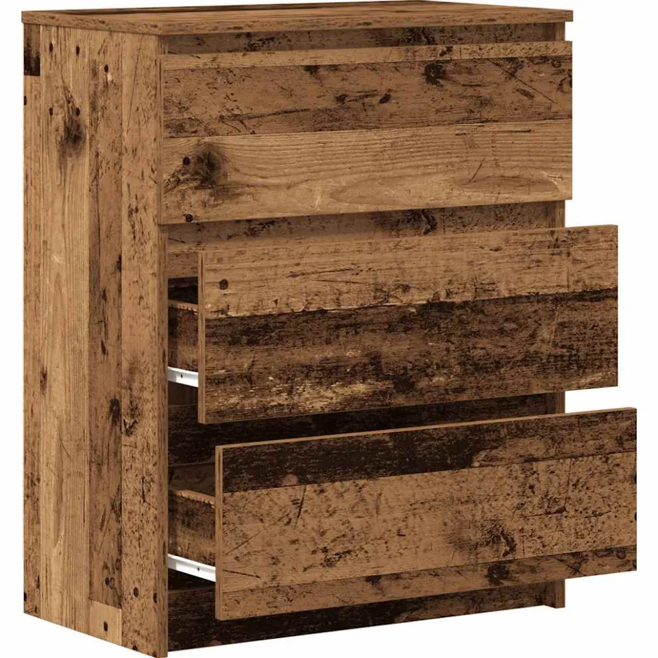 vidaXL Dressoir 60x35x76 cm bewerkt hout oud houtkleurig bruin, foto 4