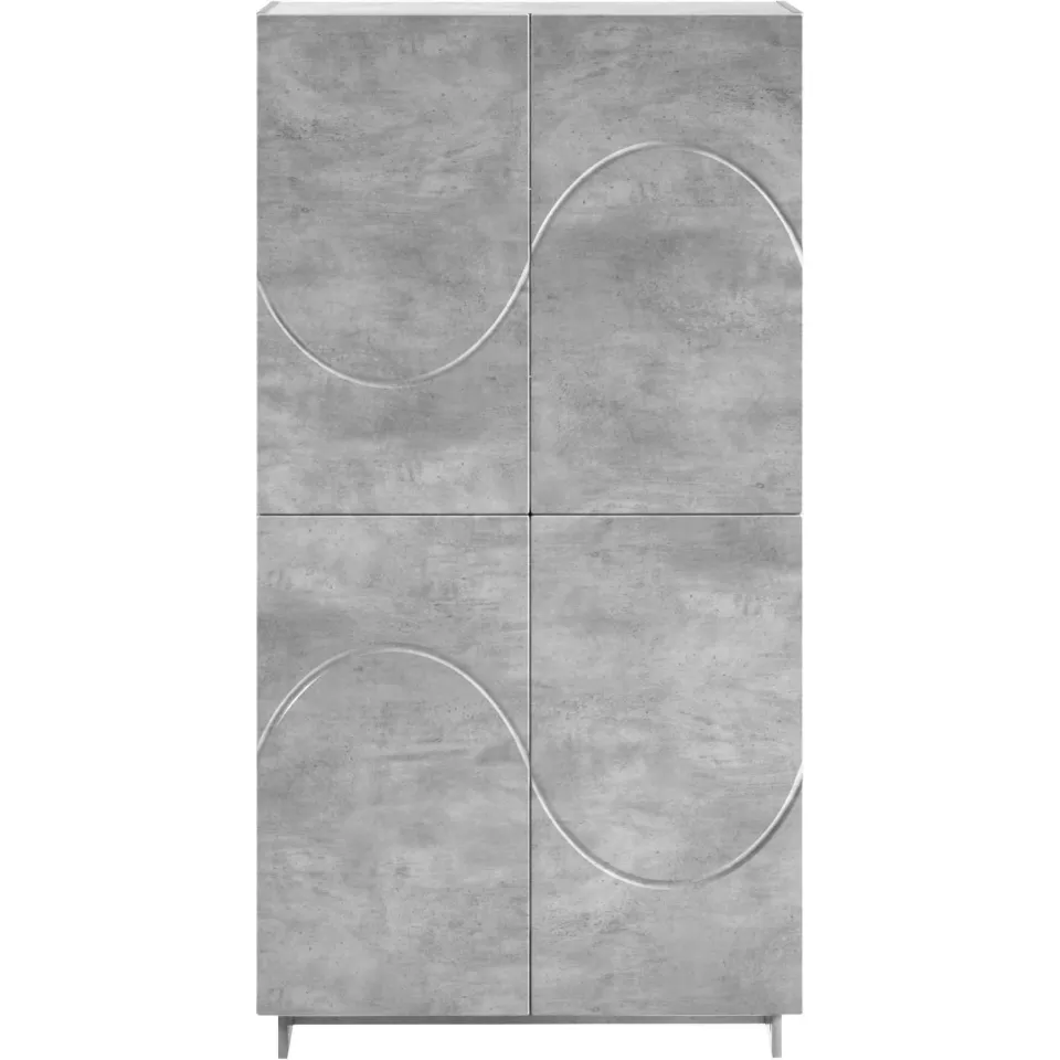 vidaXL Hoge kast Betongrijs 79 x 41 x 151 cm Bewerkt hout grijs, foto 4