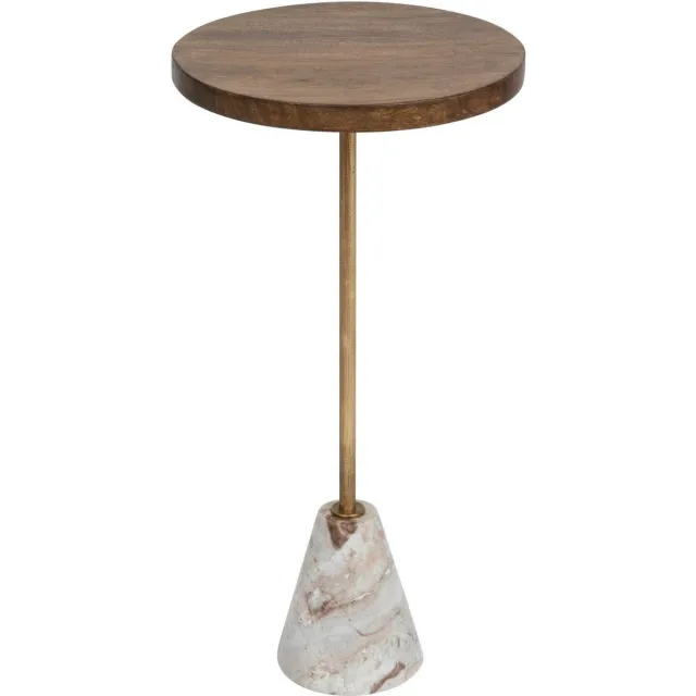 Atmosphera Créateur d'intérieur® Salontafel marmer en hout, Ø 35,5 cm Marron