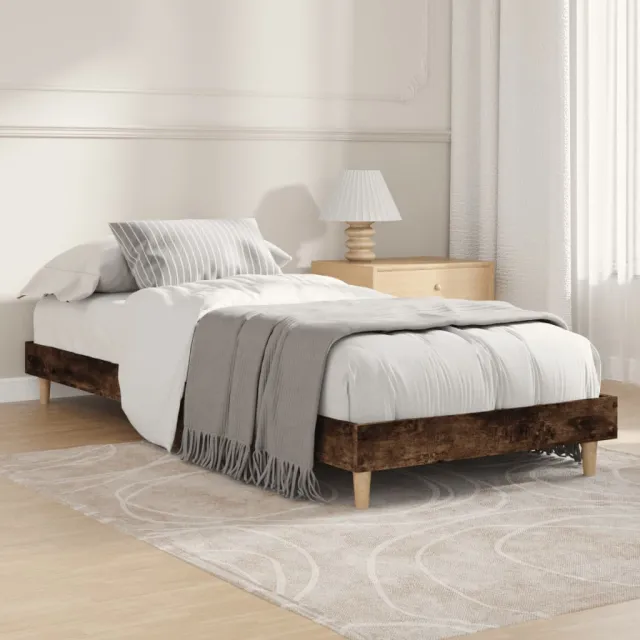 vidaXL Bedframe zonder matras hout gerookt eikenkleurig 75x190 cm