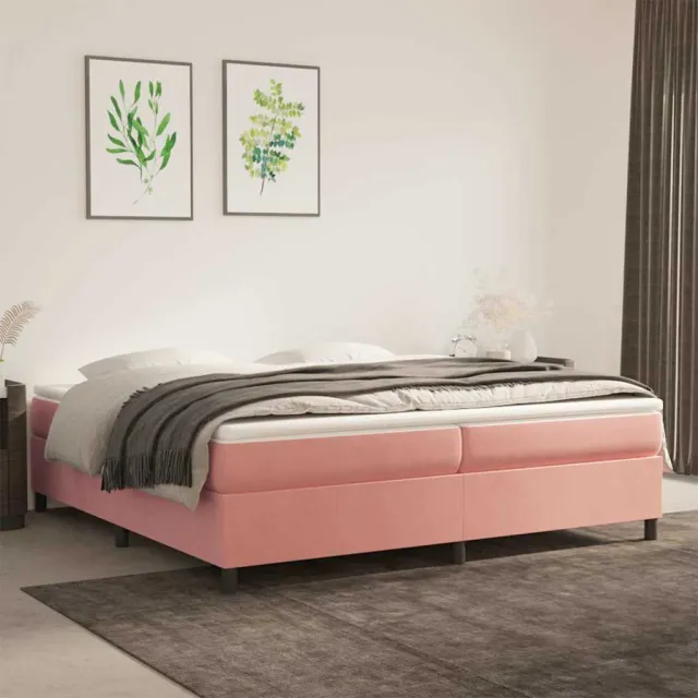 vidaXL Boxspring bed fluweel roze 200x200 cm