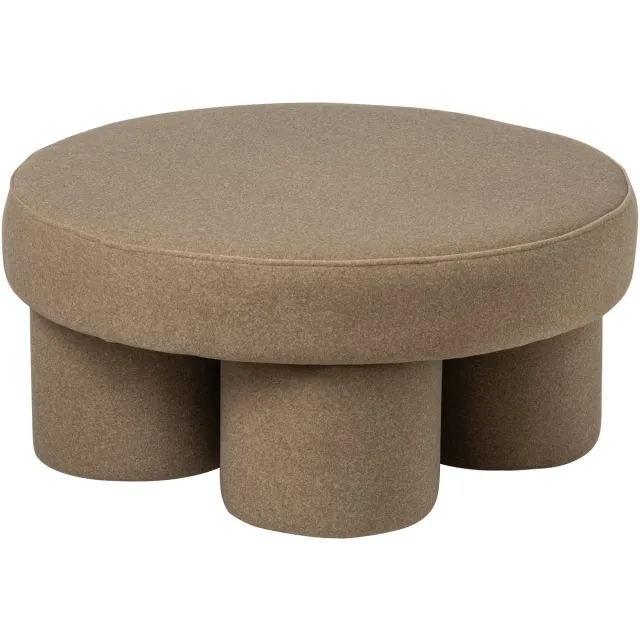 J-Line Poef met poten - multiplex/stof - beige - large