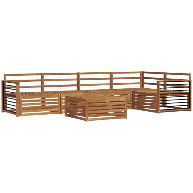 vidaXL Buiten - bank - set - 6 - st - 5-zits - Naturel - Massief - Acacia - Hout
