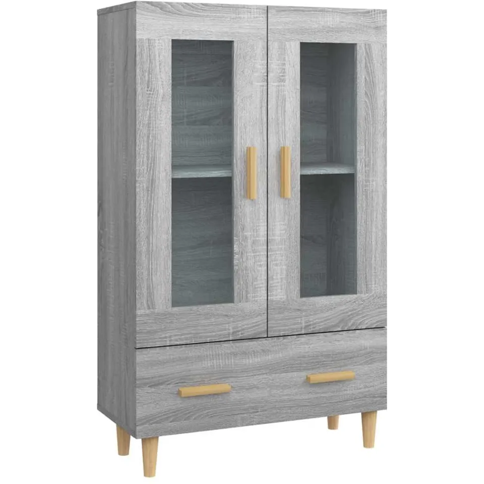 vidaXL Hoge kast 70x31x115 cm bewerkt hout grijs sonoma eikenkleurig