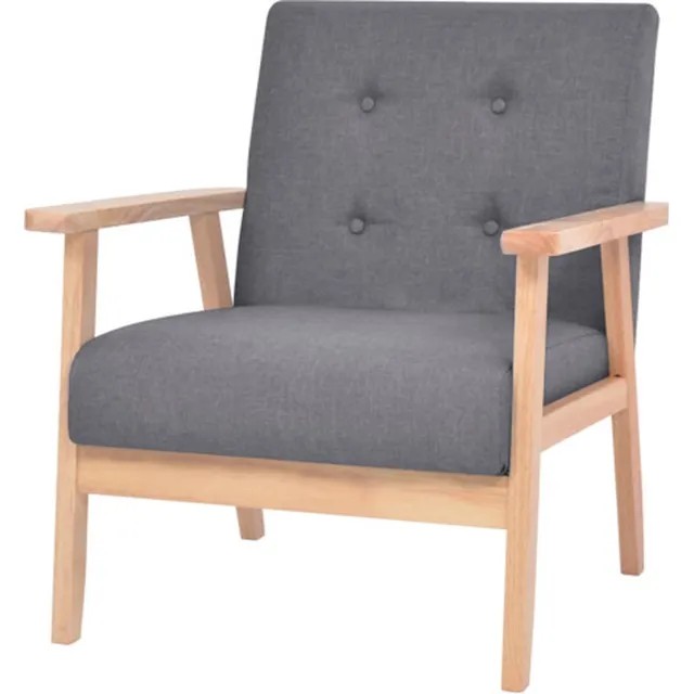 vidaXL Fauteuil - stof - donkergrijs