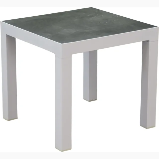 AVH-Collectie Malaga bijzettafel 50x50xH46 cm aluminium wit
