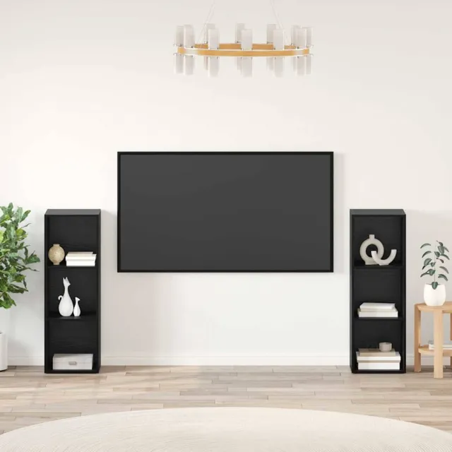 vidaXL Tv-meubelset 2 st 107 x 35 x 37 cm Zwart Eiken