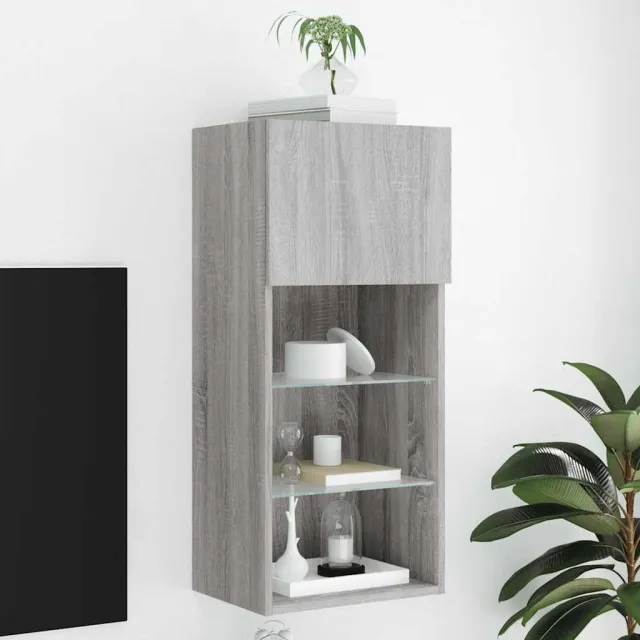 vidaXL Tv-meubel met LED-verlichting 40,5x30x90 cm grijs sonoma eiken, foto 2