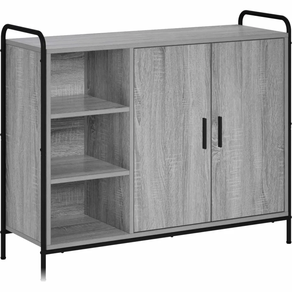 vidaXL Dressoir Grijs Sonoma 97 x 33 x 81 cm Bewerkt hout, foto 3