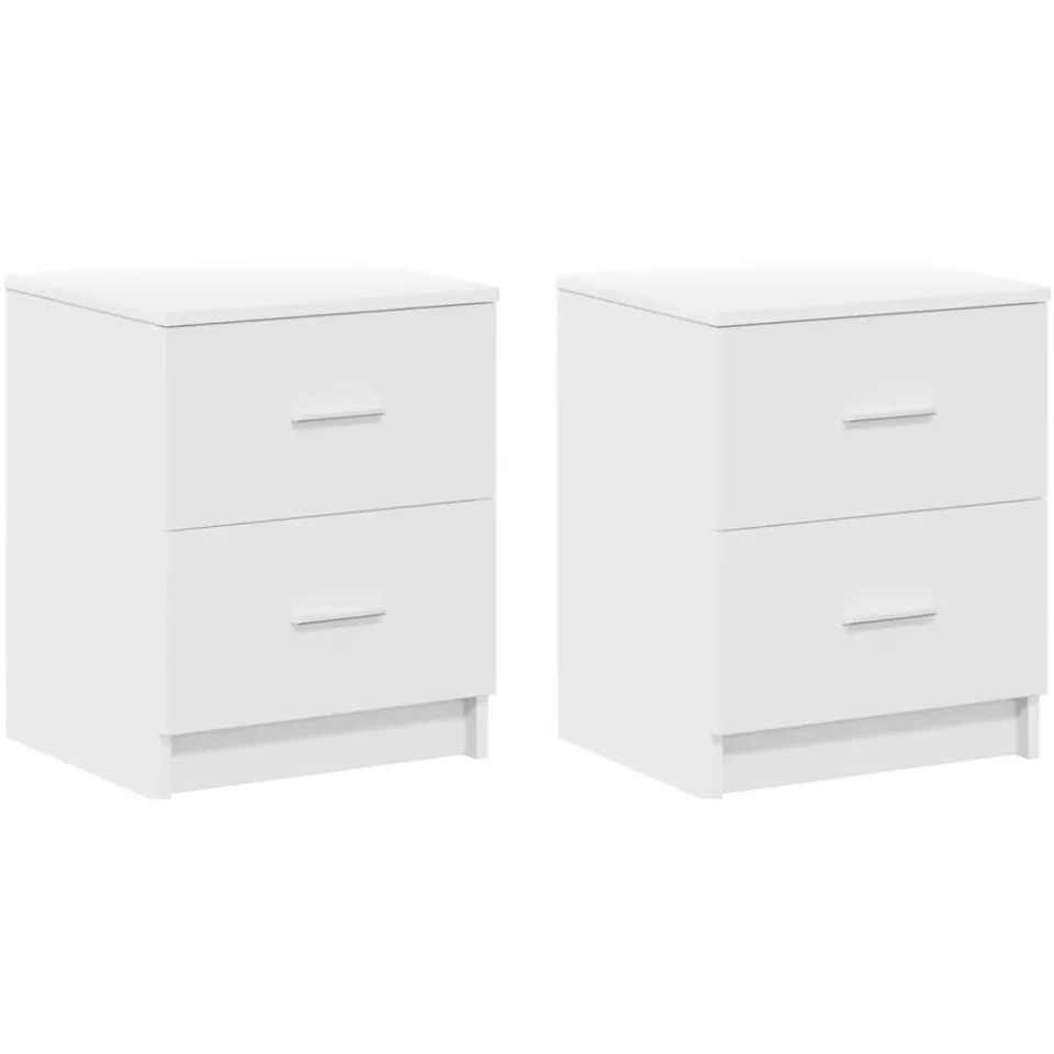 vidaXL Nachtkastjes 2 st met 2 lades 40x36x50 cm wit, foto 3