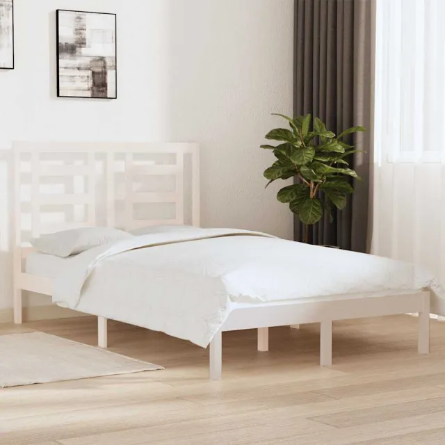 vidaXL Bedframe zonder matras massief grenenhout wit 120x200 cm
