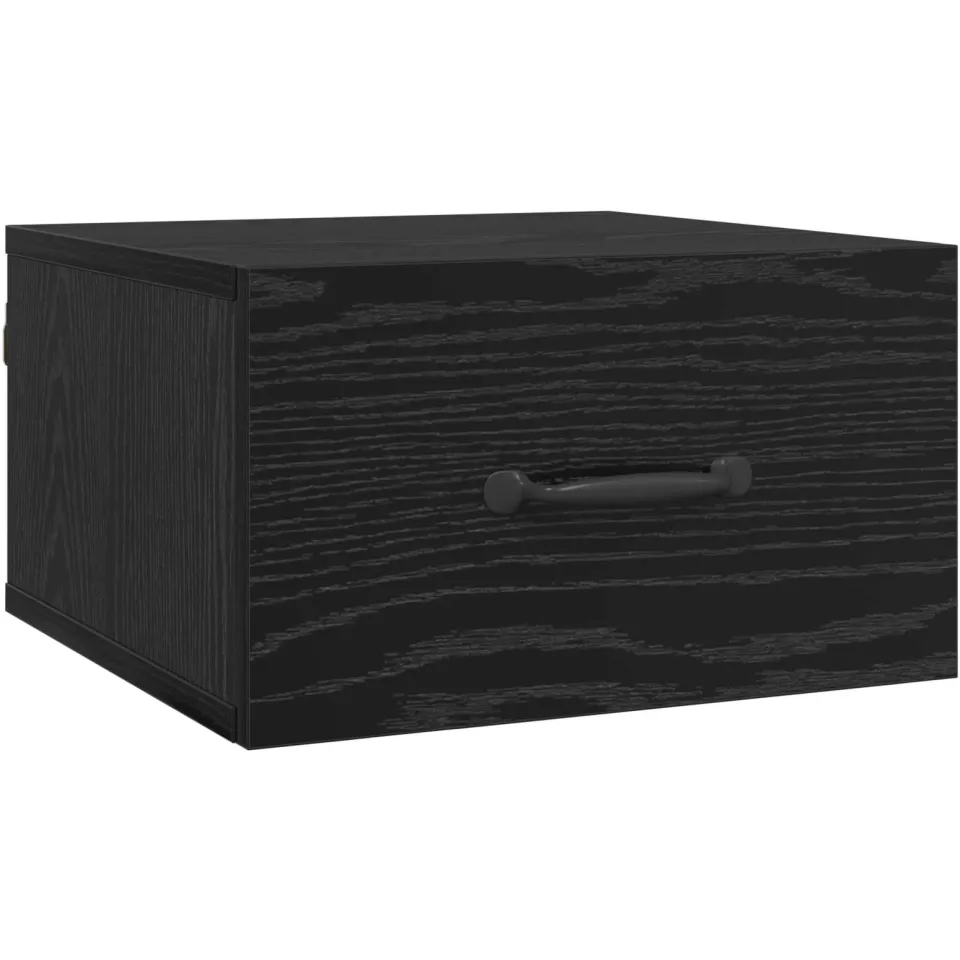 vidaXL Nachtkastje Zwart Eiken 35 x 35 x 20 cm Bewerkt hout, foto 3
