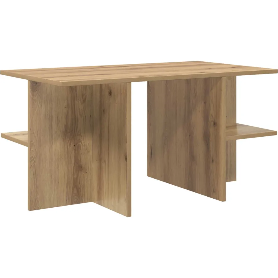 vidaXL Salontafel Artisanaal eiken 87 x 50 x 45 cm Geconstrueerd hout, foto 3
