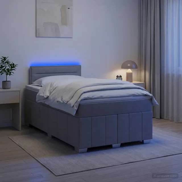 vidaXL Boxspringbed met matras Lichtgrijs 120 x 190 cm Stof