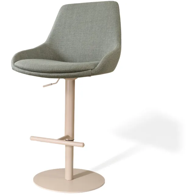 Nolon Niva-Isa draaibare tulp barkruk saliegroen - verstelbaar - beige onderstel