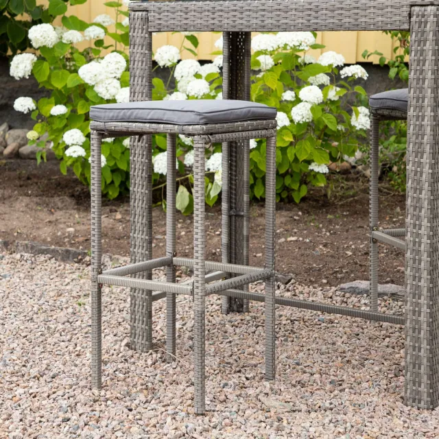 Nohr Rozanne Wicker outdoor barkruk grijs, foto 2