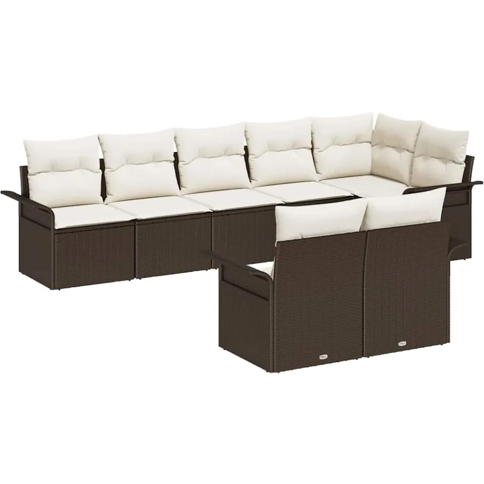 vidaXL Tuin Sofa Set 8 st Bruin poly rattan