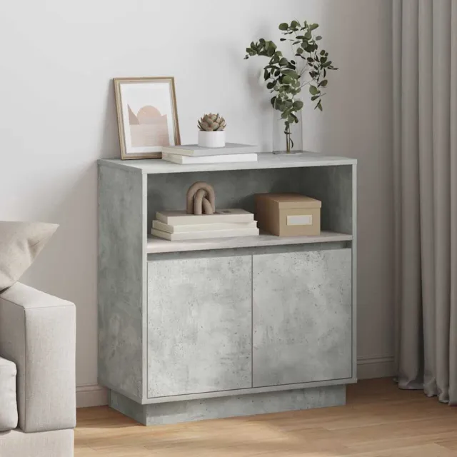 vidaXL LED Sideboard Betongrijs 71 x 34,5 x 75 cm Bewerkt hout
