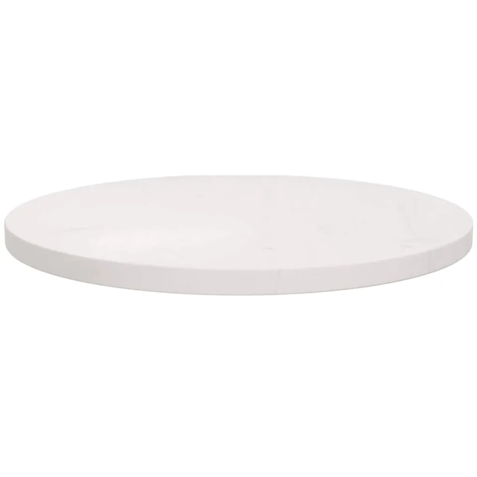 vidaXL Tafelblad rond Ø50x3 cm massief grenenhout wit, foto 2