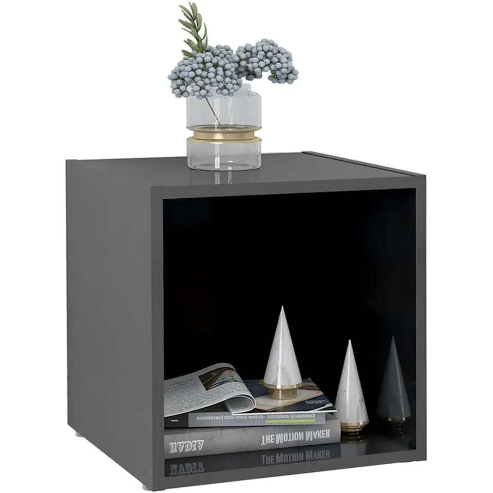 vidaXL Tv-meubelen 4 st 37x35x37 cm bewerkt hout hoogglans grijs