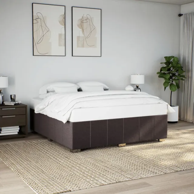vidaXL Bedframe zonder matras stof donkerbruin 180x200 cm bruin