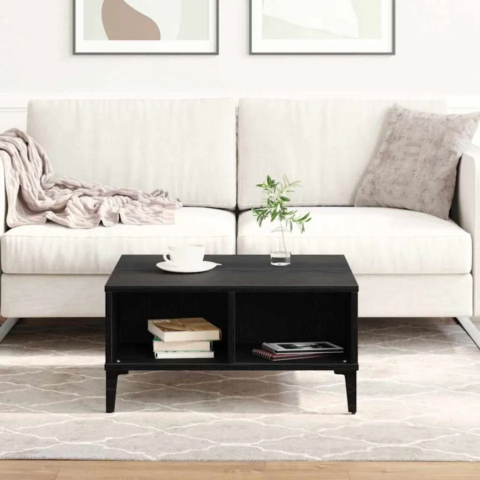 vidaXL Salontafel Zwart Eiken 60 x 60 x 30 cm Bewerkt hout, foto 4