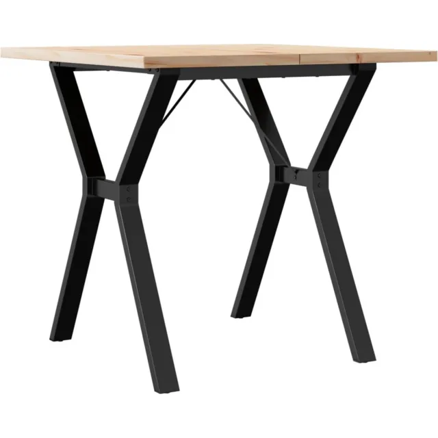 vidaXL Eettafel - Y-frame - 80x80x75,5 - cm - massief - grenenhout - en - staal Bruin