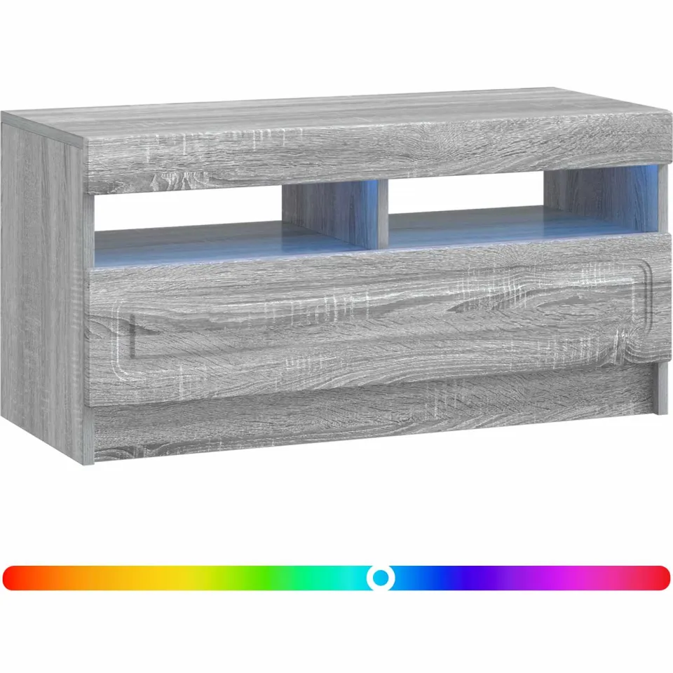 vidaXL LED tv-meubel Grijs Sonoma Bewerkt hout