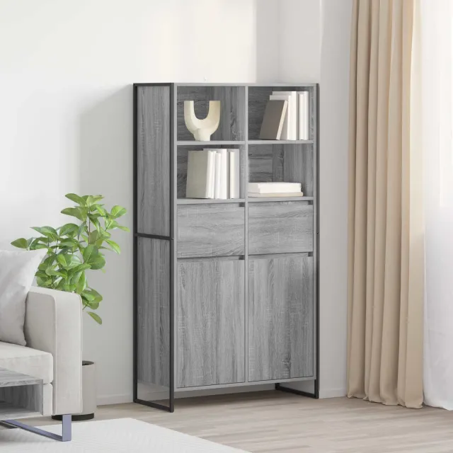 vidaXL Dressoir Grijs Sonoma 81 x 36 x 150.5 cm Bewerkt hout, foto 2