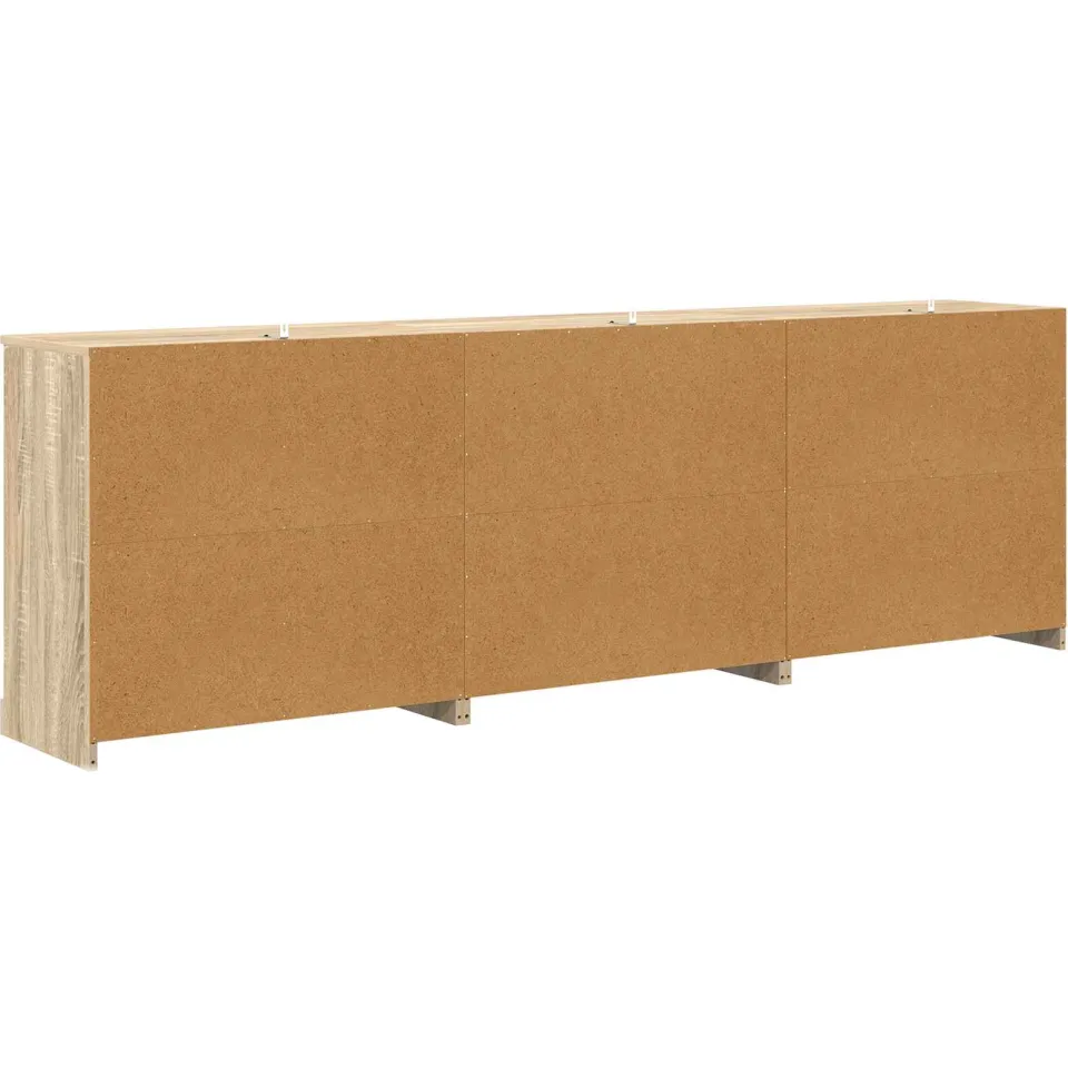 vidaXL Dressoirs 3 st bewerkt hout sonoma eiken, foto 4