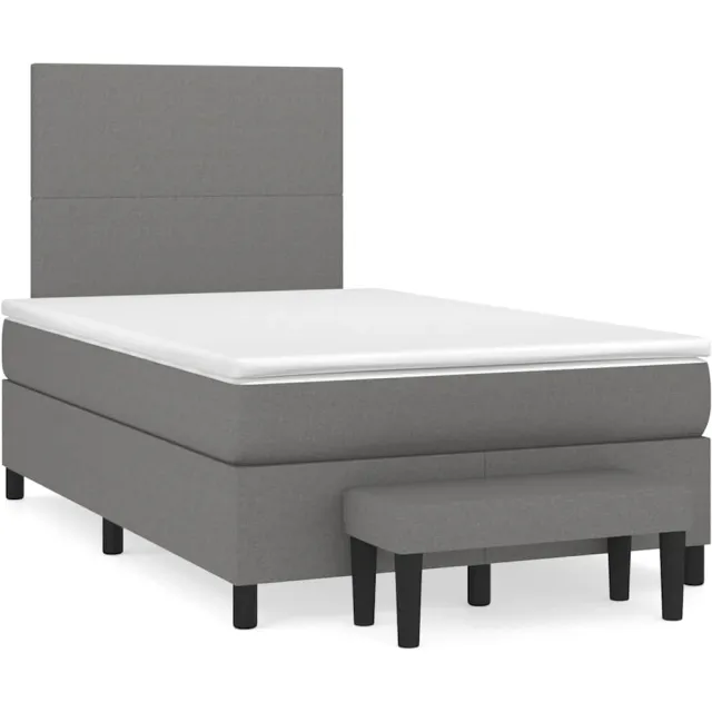 vidaXL Boxspring met matras stof donkerbruin 120x190 cm bruin