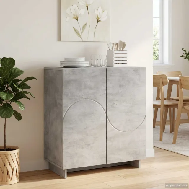 vidaXL Dressoir Betongrijs 67 x 34,5 x 75 cm Bewerkt hout grijs, foto 2