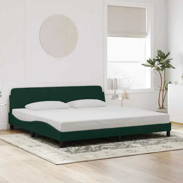 vidaXL Bedframe "Dover" 200x200 cm fluweel donkergroen