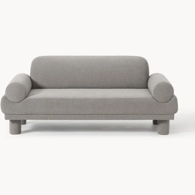 Westwing Collection Bouclé bank Lilo (2-zits) Grijs