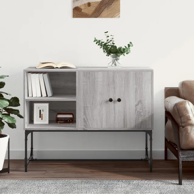 vidaXL Dressoir 100x40x79,5 cm bewerkt hout grijs sonoma eikenkleurig, foto 2
