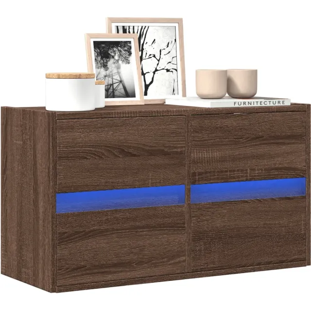 vidaXL Tv-wandmeubel met LED-verlichting 80x31x45 cm bruin eikenkleur