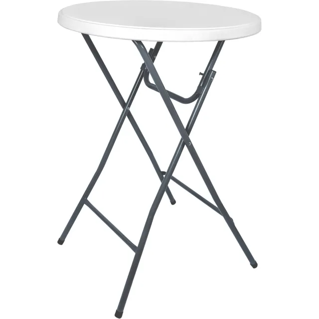 NJOY your Summer 2x Statafel - Partytafel - 2 stuks - Solide en Weersbestendig - 80cm Ø x 110cm hoog - Feest - opklapbaar wit