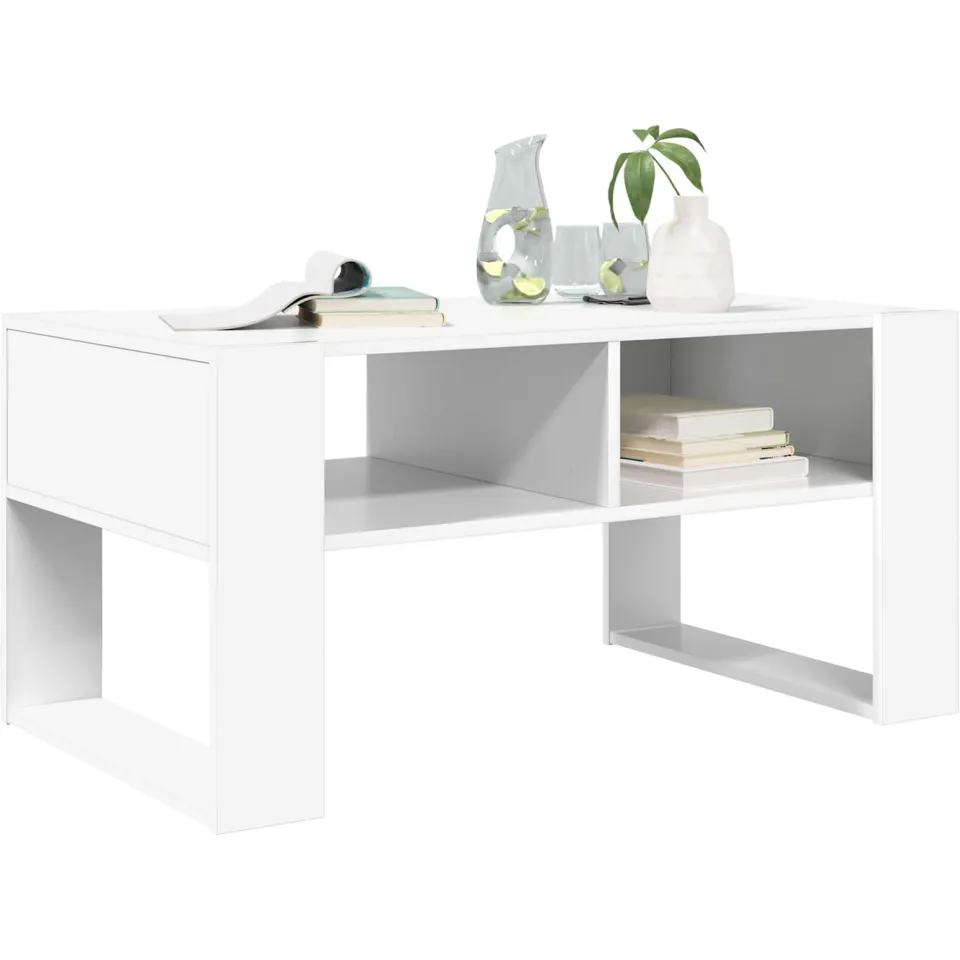 vidaXL Salontafel Wit 92 x 53 x 45 cm Bewerkt hout