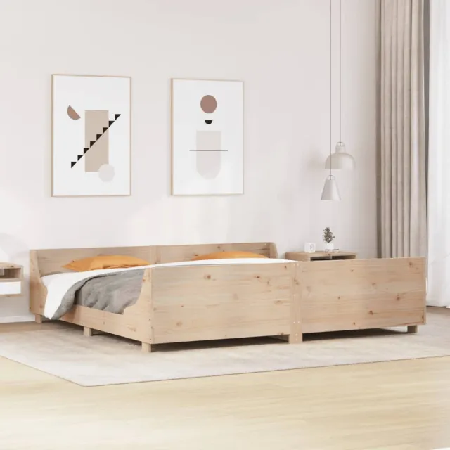 vidaXL Bedframe zonder matras massief grenenhout 200x200 cm bruin