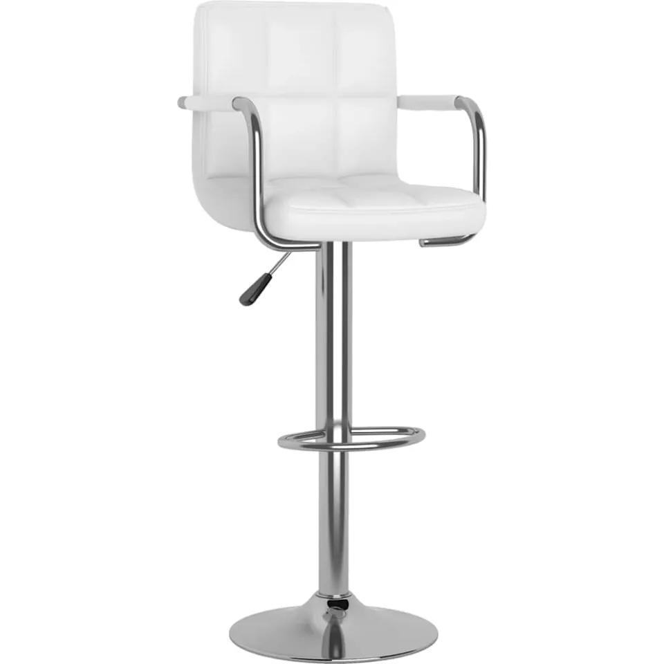 vidaXL Barstoelen 2 st kunstleer wit
