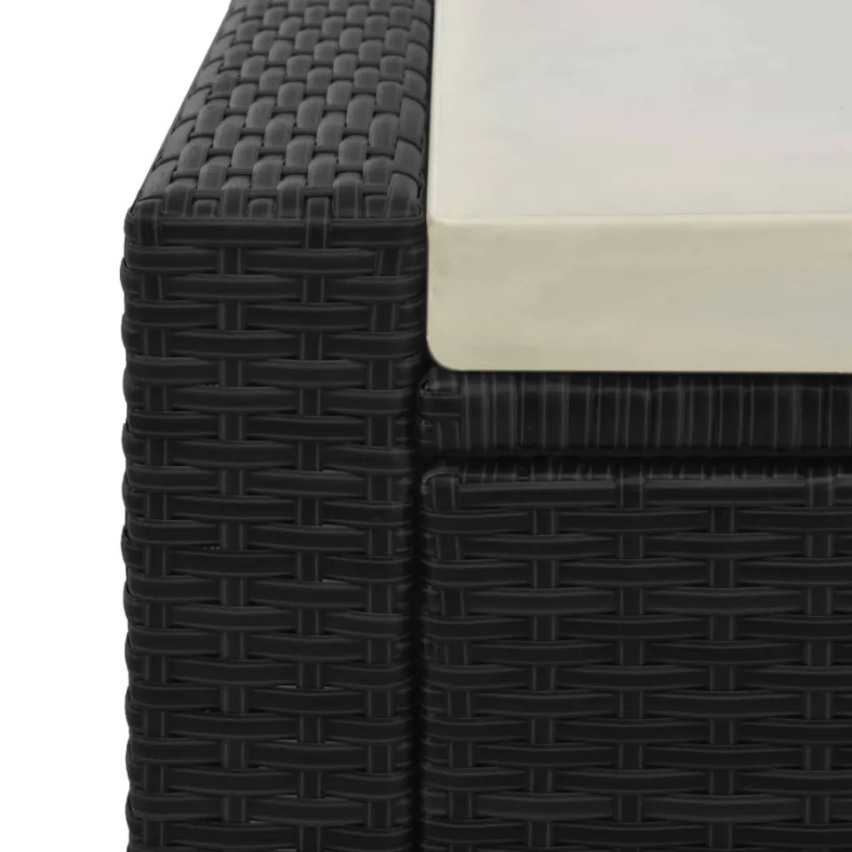 vidaXL Ligbed tweepersoons poly rattan zwart, foto 4
