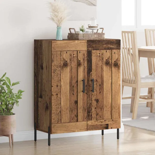 vidaXL Dressoir Oud Hout 69,5 x 34 x 90 cm Gemonteerd hout en ijzer Bruin