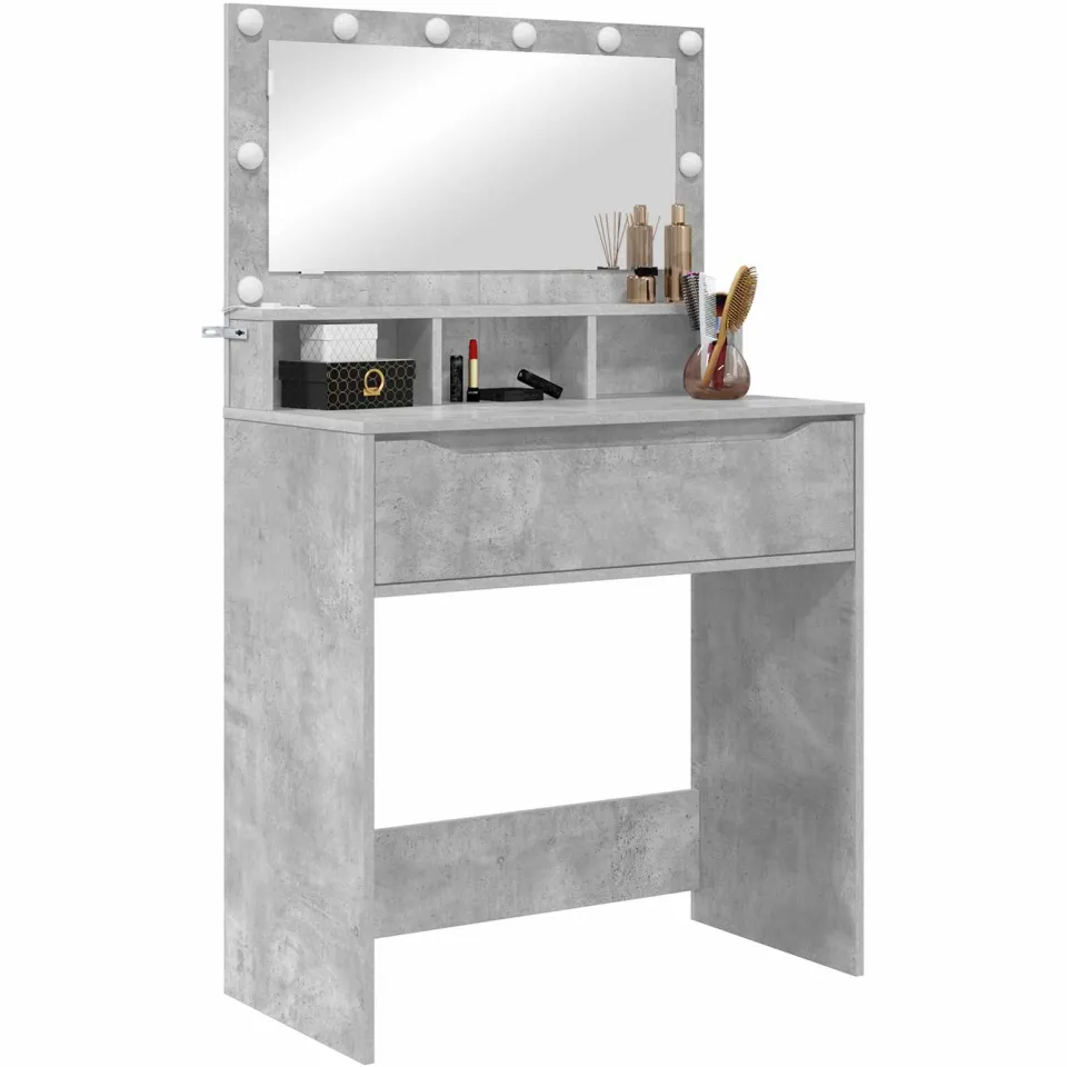 vidaXL Slaapkamer Kaptafels Beton Grijs 80 x 39,6 x 135 cm