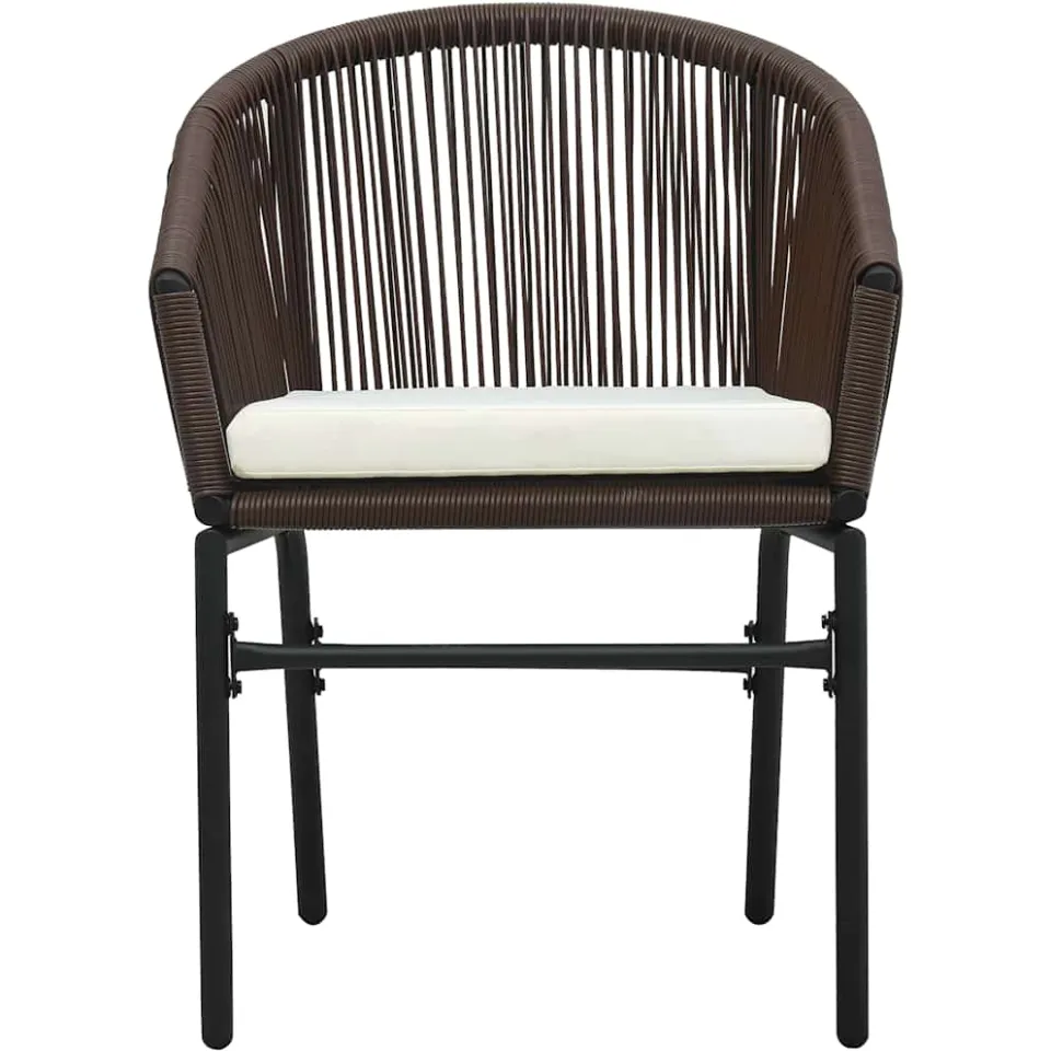 vidaXL 3-delige Bistroset met kussens PE-rattan bruin, foto 3