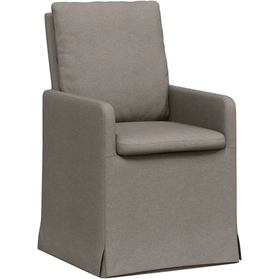 vidaXL Eettafelstoelen 2 st Stof Taupe 57 x 67 x 98 cm