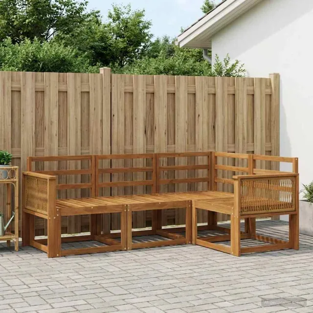 vidaXL Buiten bankenset 4 st 4-zits Naturel Massief Acaciahout