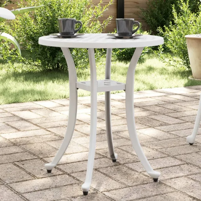 vidaXL Tuintafel Ø 48x53 cm gietaluminium wit