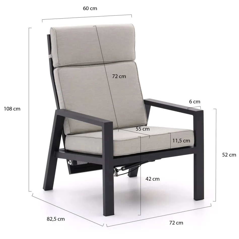 Manifesto Furniture Manifesto Alzano lounge tuinstoel verstelbaar grijs, foto 2